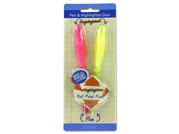 Pen and highlighter duo, pack of 2