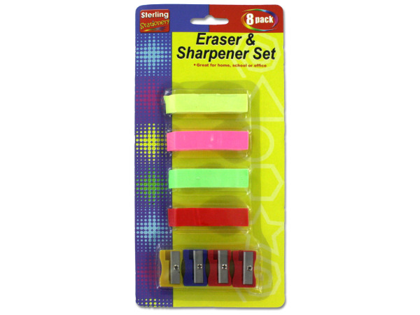 Eraser and sharpener set