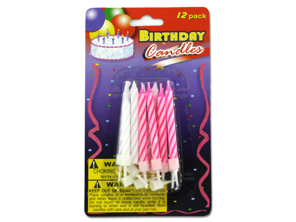 Birthday candles with plastic stands