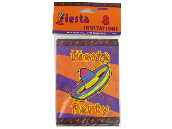 "Fiesta Party" invitations, pack of 8