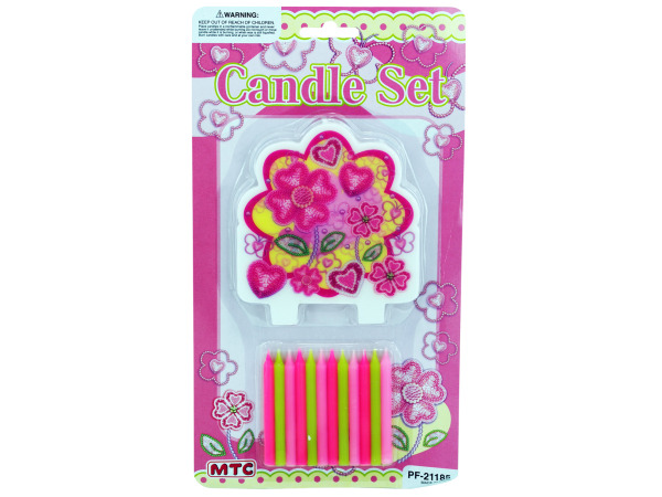 pearl flowers candle set