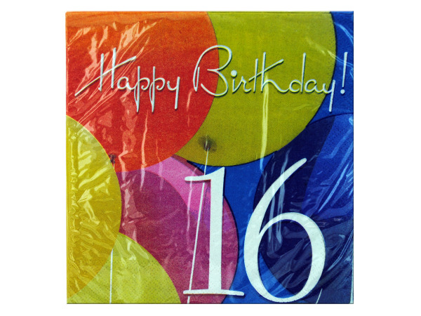 18 Count 16th balloon napkins