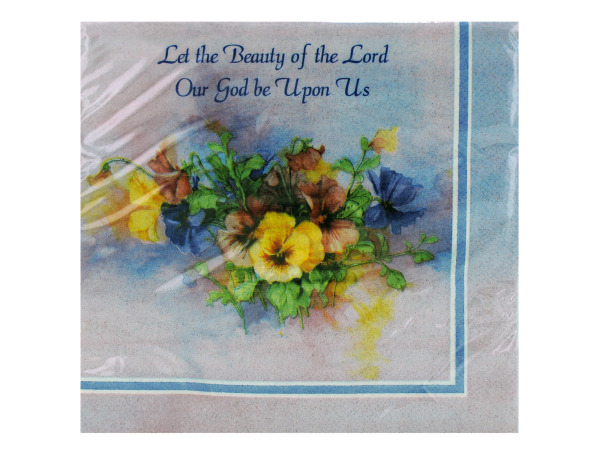 Lilac Floral Religious Themed Paper Luncheon Napkins