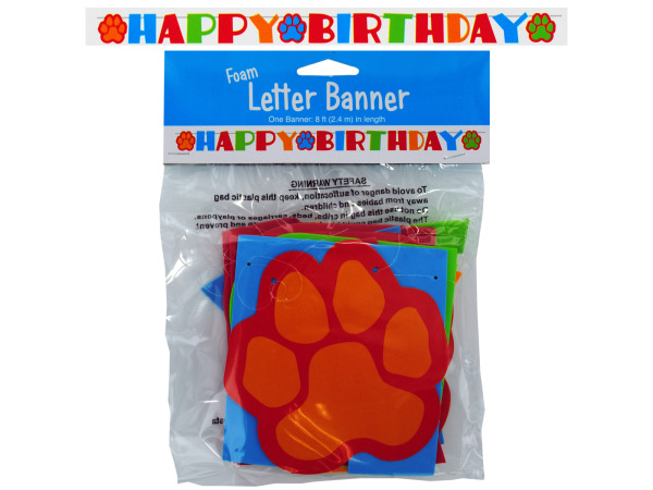 Foam puppy birthday banner