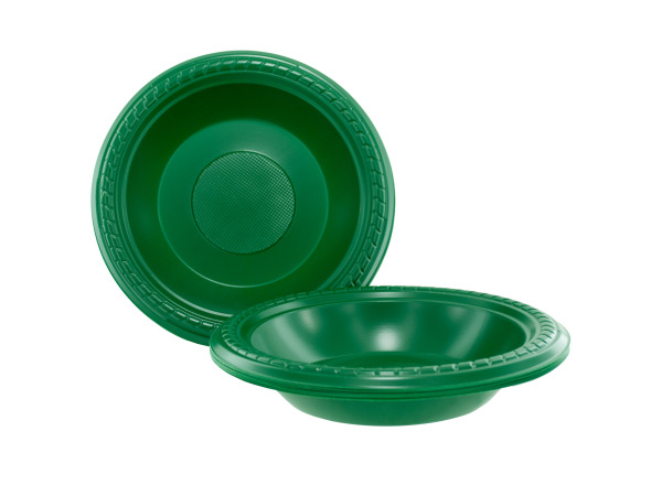10 pack 7" green plastic bowls
