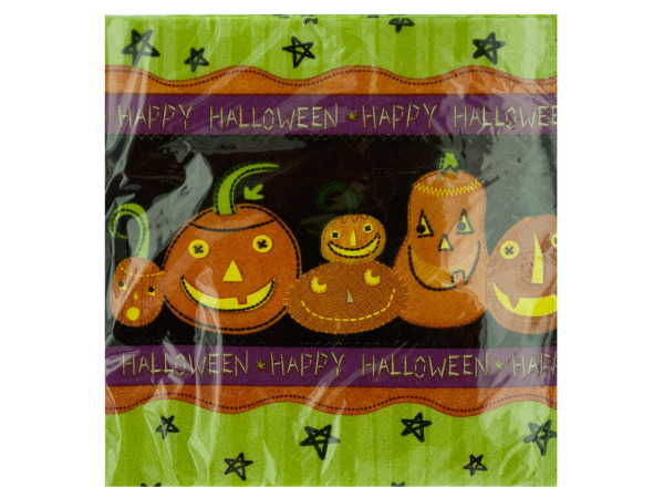 16 pack 9 7/8 x 9 7/8 in. halloween patchwork bev. napkins