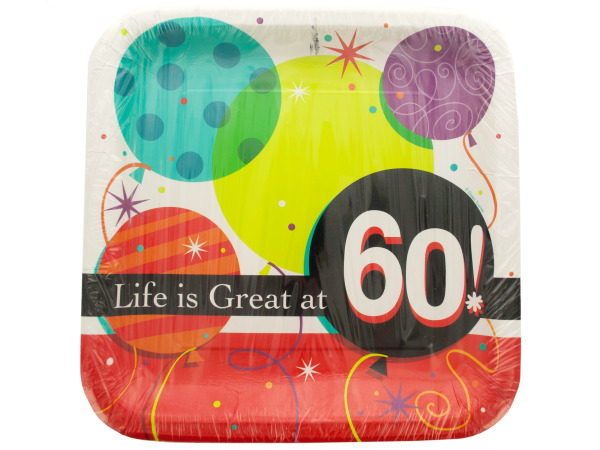 Life is Great at 60 Square Dinner Plates Set