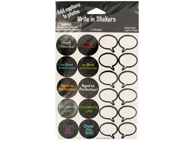 Simply Marvelous Write-In Photo Caption Stickers