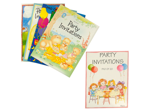 party invitations assorted designs pad of 20