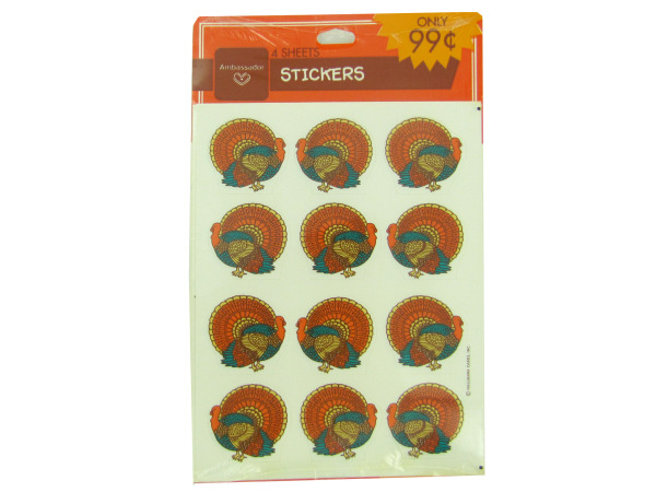 Turkey stickers, pack of 48