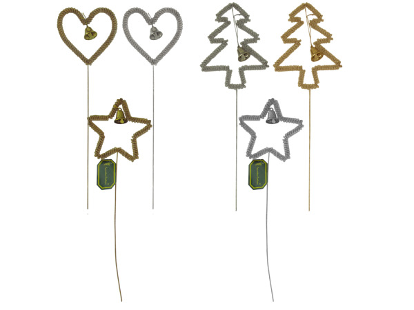 Holiday shape picks, assorted gold and silver