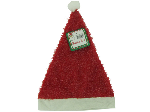 Tinsel-covered Santa hat
