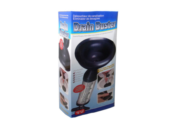 Drain buster tool with interchangeable heads