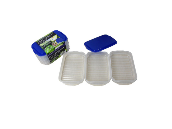 Plastic container set, pack of 3