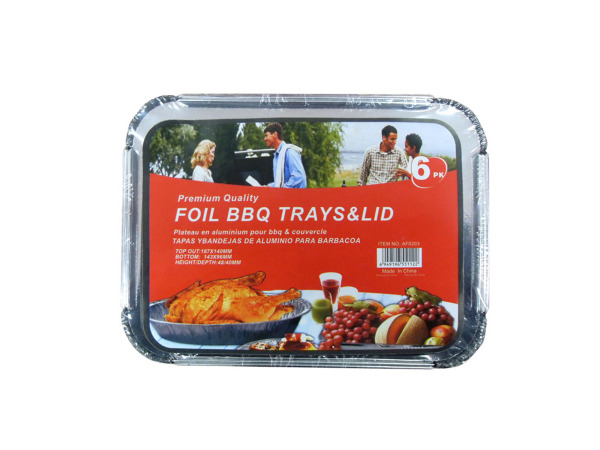 Barbecue tray and lid, 6 pieces