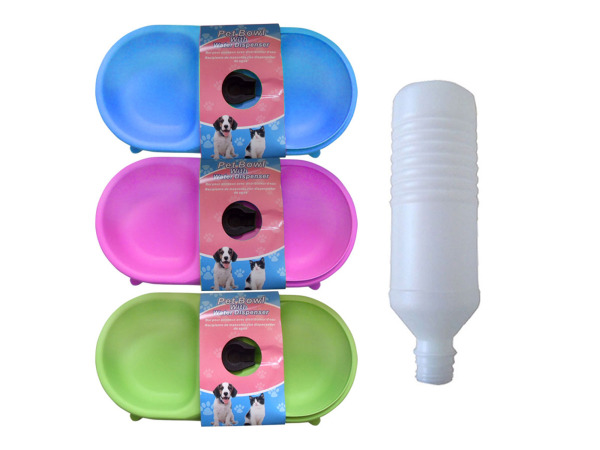 Pet bowl with water dispenser