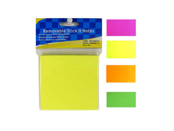 Removable colorful sticky notes, 100 sheets