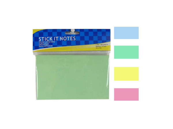 Large-size sticky notes, one pad, assorted colors