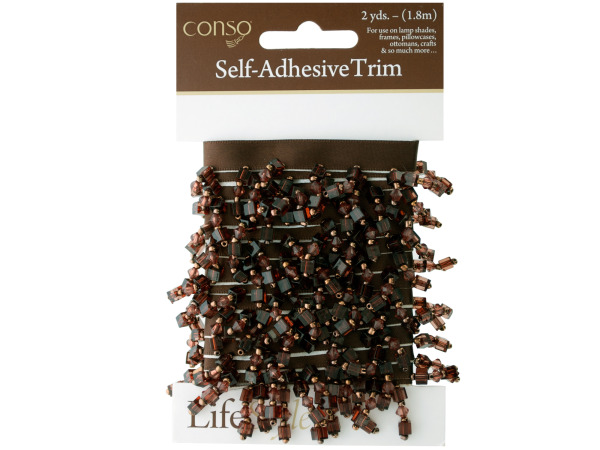 conso 2 yard seld adhesive brown trim with brown beads