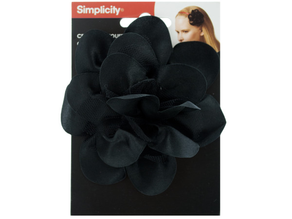 simplicity black net fabric flower headband accent