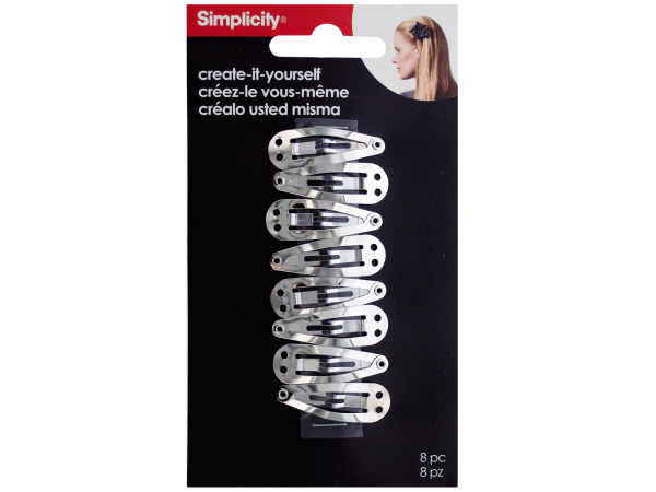 simplicity 8 pack create it yourself silver small snap clips