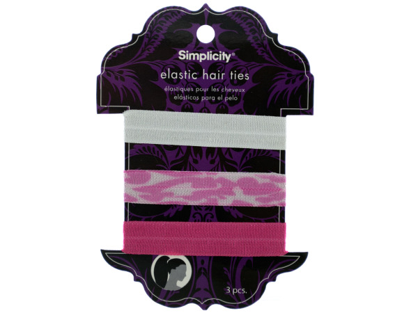 simplicity 3 pack elastic hair ties white/pink/pink leopard