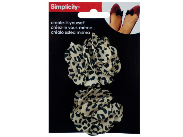 simplicty 2 pack fabric leopard flowers accent